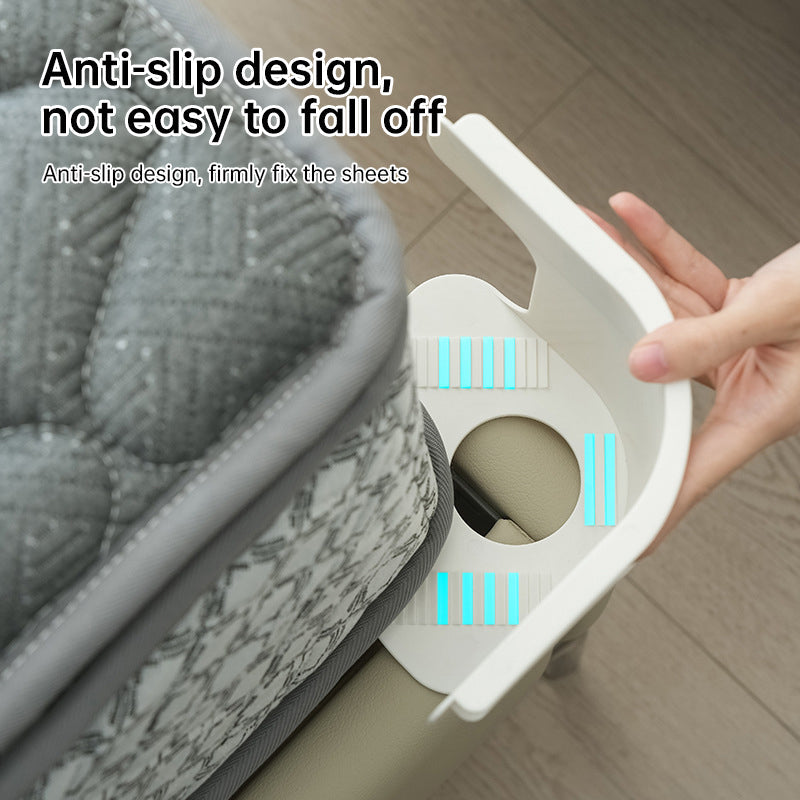 4 Heavy-Duty Bedsheet Corner Clips. High - quality, durable, and reliable. Ideal for securing bed sheets and protectors.
