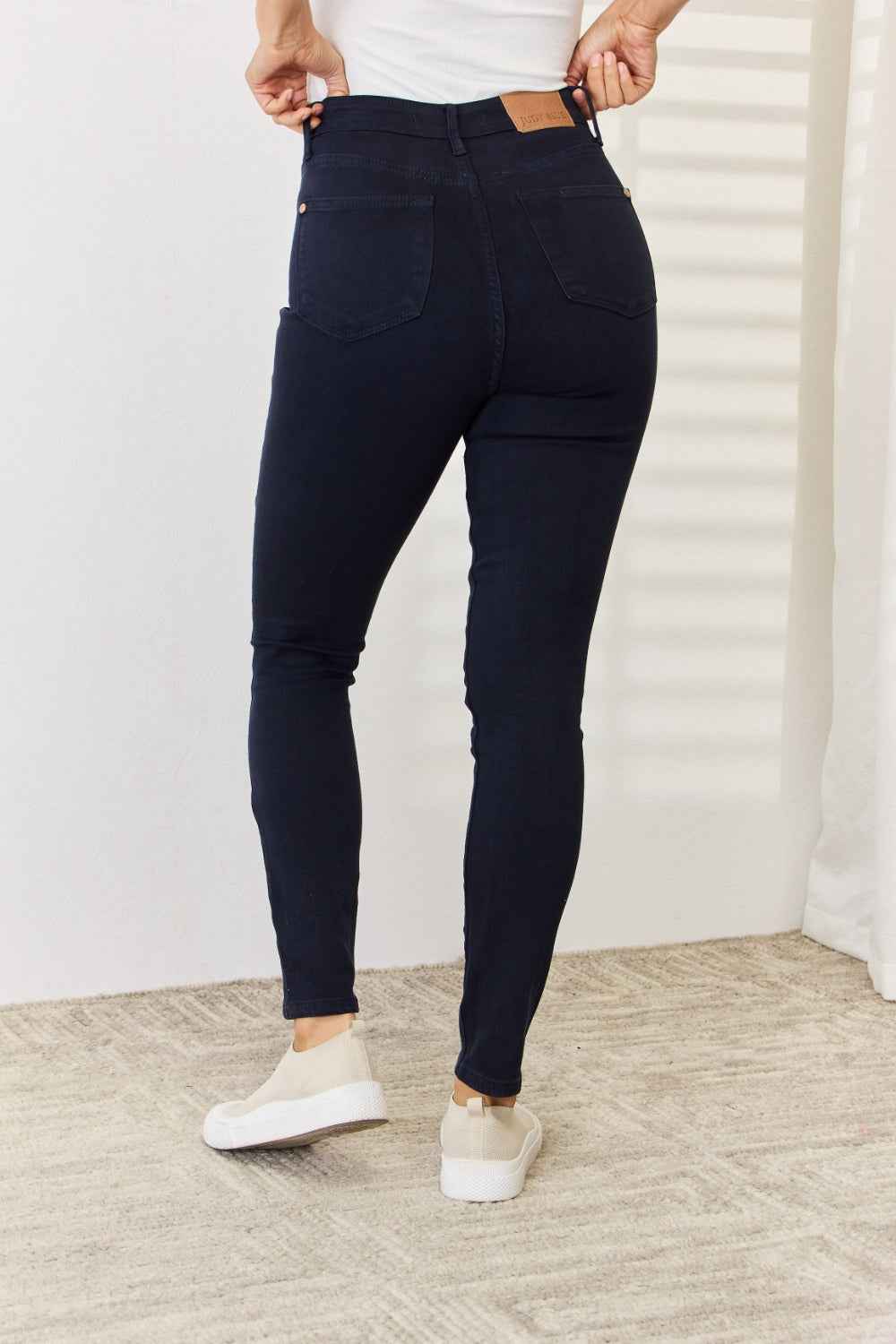 Judy Blue Tummy Control Skinny Jeans - Full Size Garment Dyed Women's Jeans