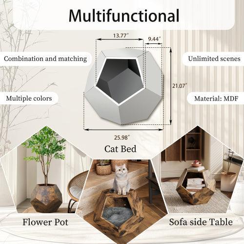 25.98'' Modern Pet Furniture Cat Carrier, Sofa Side Table, Planter MDF Multifunctional Furniture, Burmese Sumac