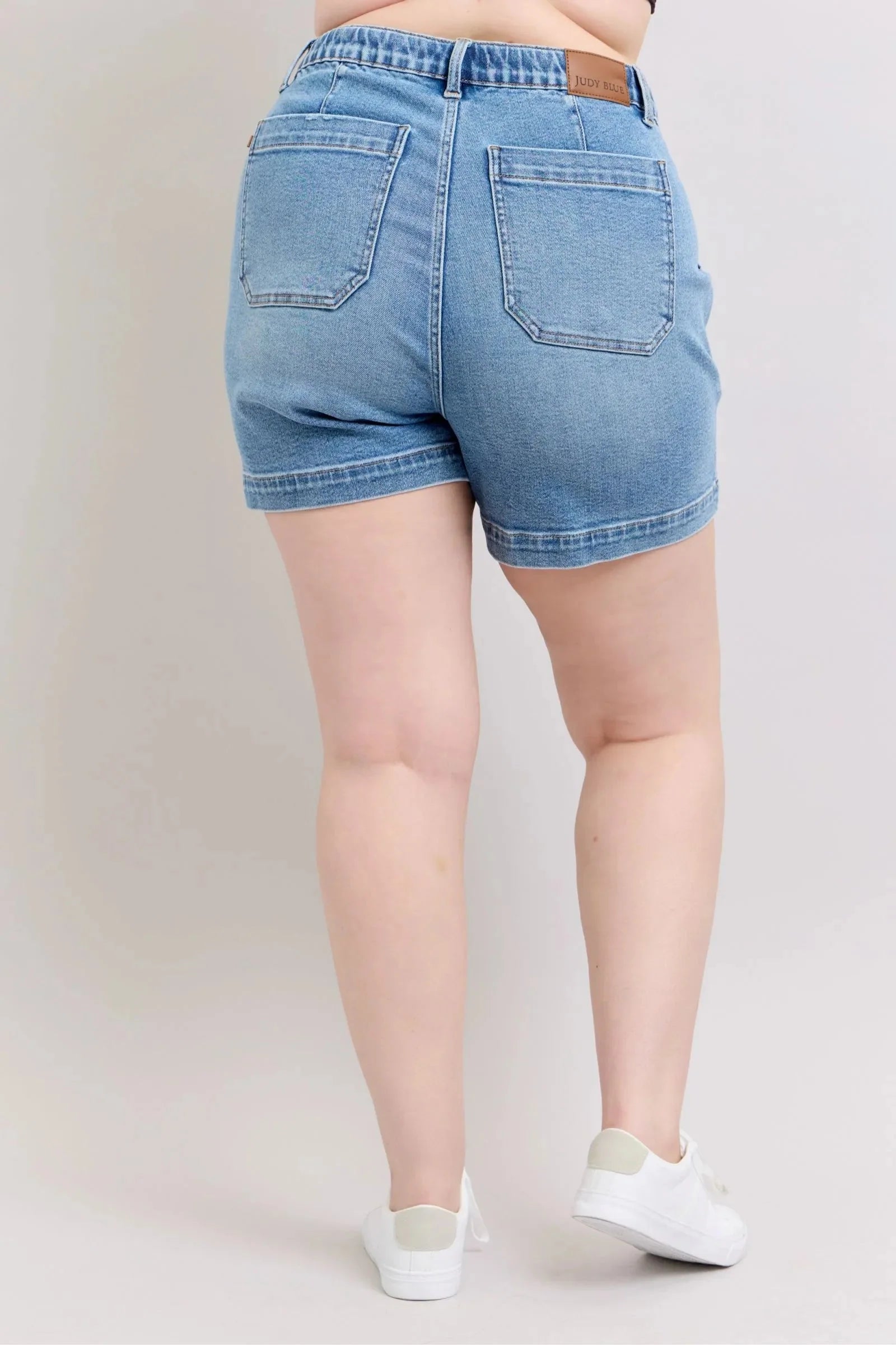 Judy Blue Jeans - Plus Size High Waist Vintage Wash Denim Shorts