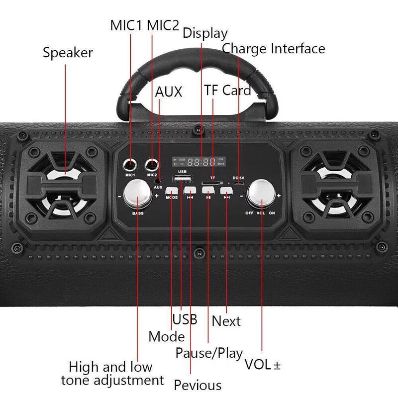 New Wireless Karaoke Smart Bluetooth Speaker, Car Audio Subwoofer, Gift for Computers/People, Street Fashion Gift