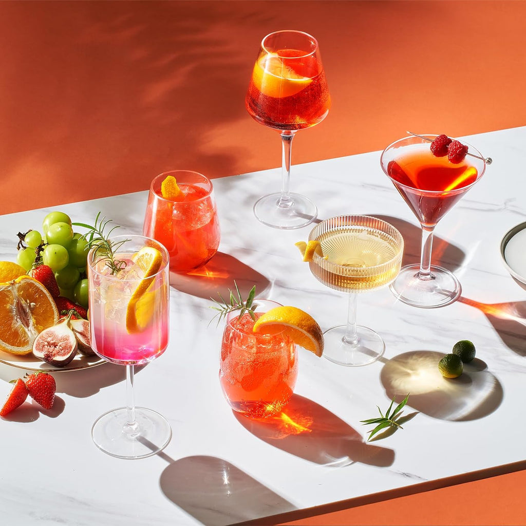 Barcelona Acrylic Stemmed Wine Glassware, Set of 8