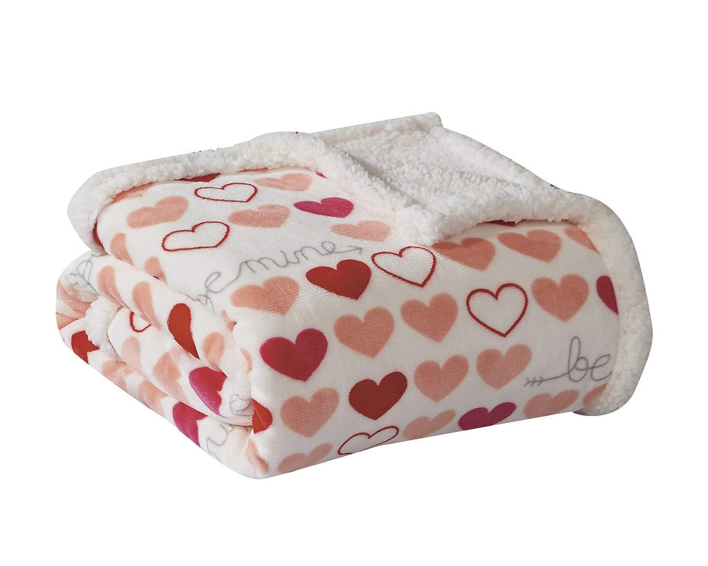 Decor&More Amor Eterno Be Mine Love Collection Valentine's Day Heart Ultra Plush Throw Blanket (50" x 60") -