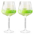 Stemmed Acrylic Cooling Wine  Glasses 14oz | Set of 2 | Green