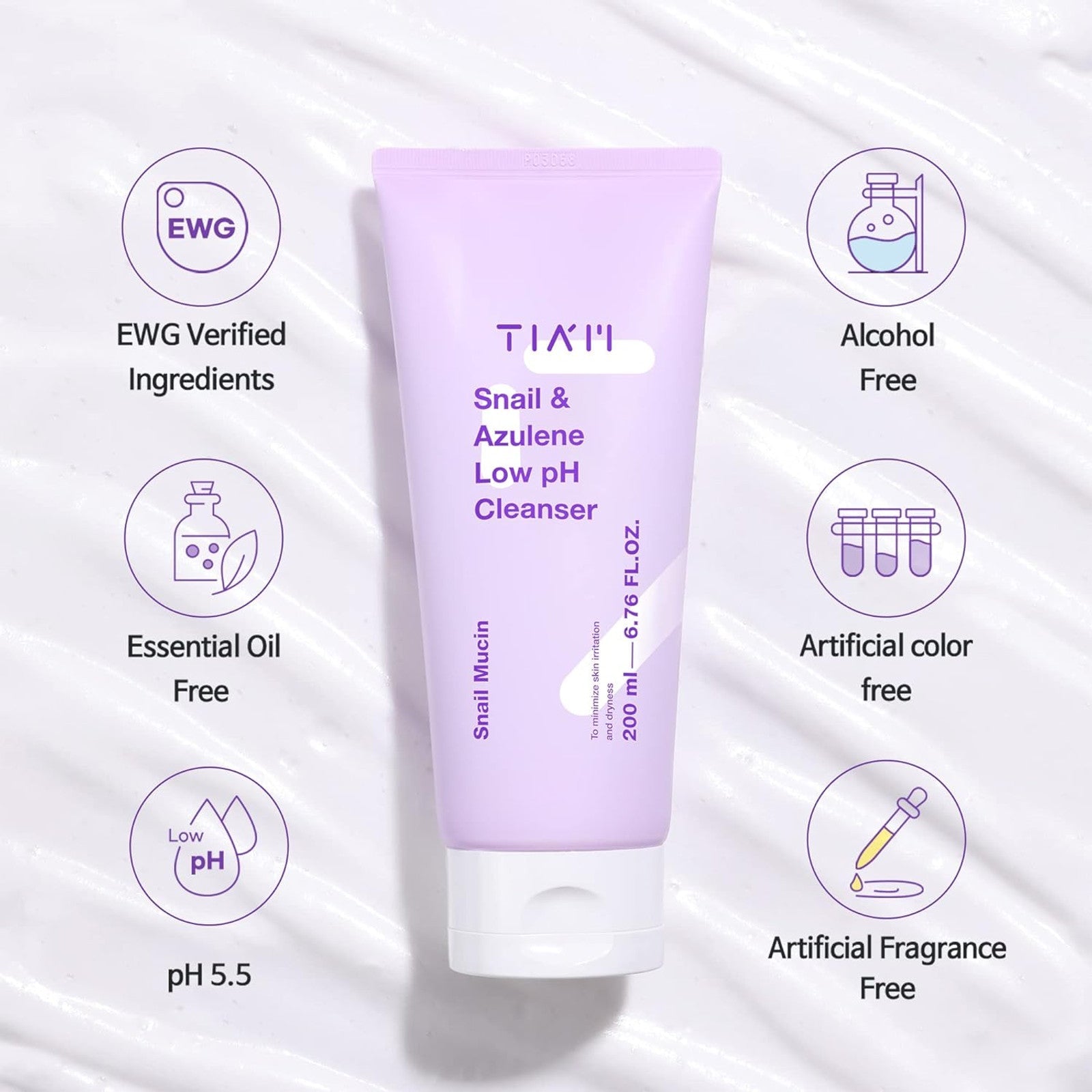 TIA'M Snail & Azulene Low pH Cleanser