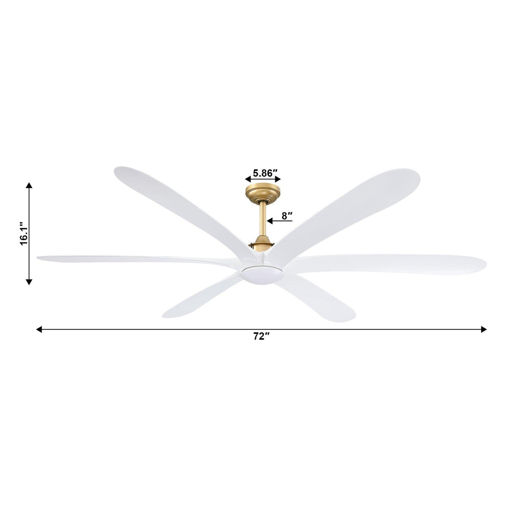 72" Jaydn Farmhouse Satin Nickel DC Motor Downrod Mount Reversible Ceiling Fan with Lighting and Remote Control