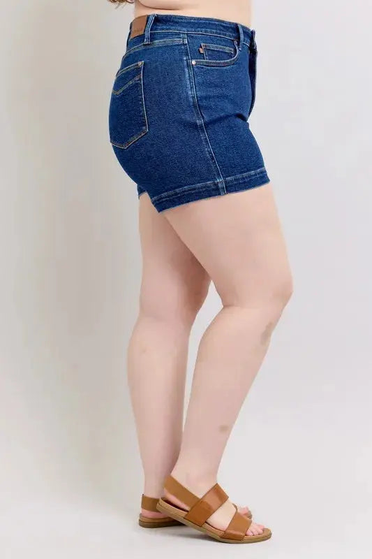 Judy Blue Jeans - Plus Size High Waist Tummy Control Denim Shorts