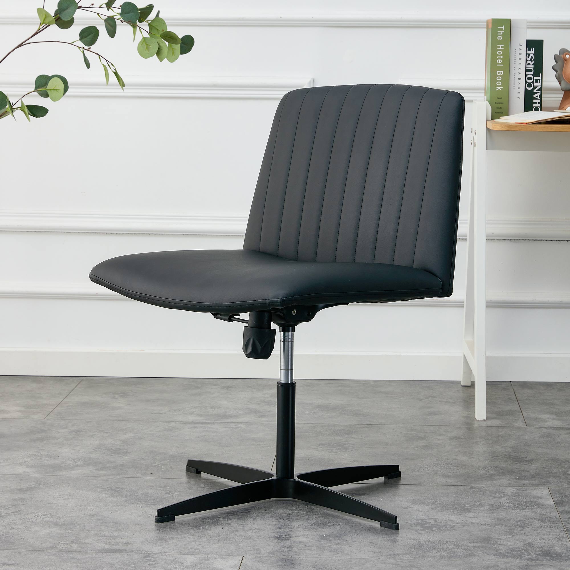 Black High Grade Pu Material. Home Computer Chair Office Chair Adjustable 360 ° Swivel Cushion Chair