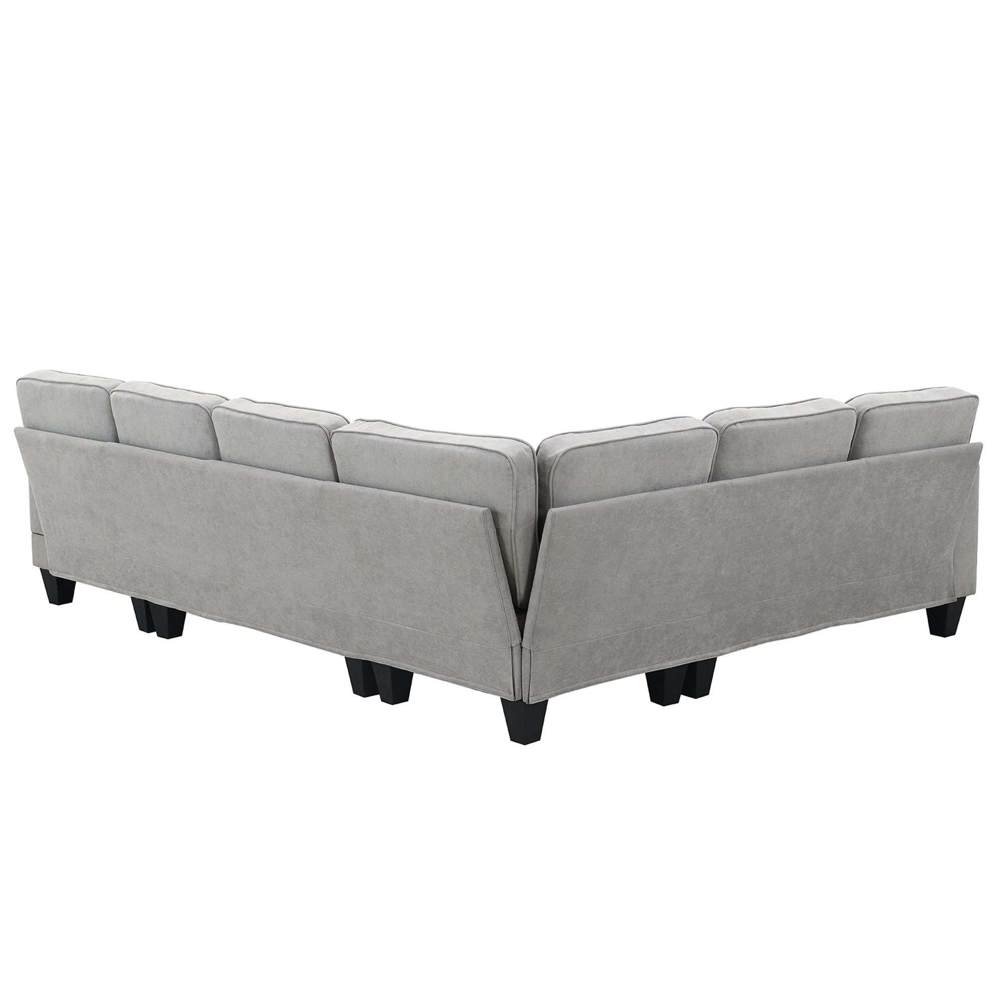 [VIDEO provided] [New] 108*85.5" Modern U Shape Sectional Sofa 7 Seat Fabric Sectional Sofa Set