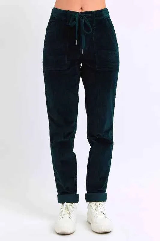 Judy Blue Plus Size Corduroy Casual Pants High Waist Cuffed
