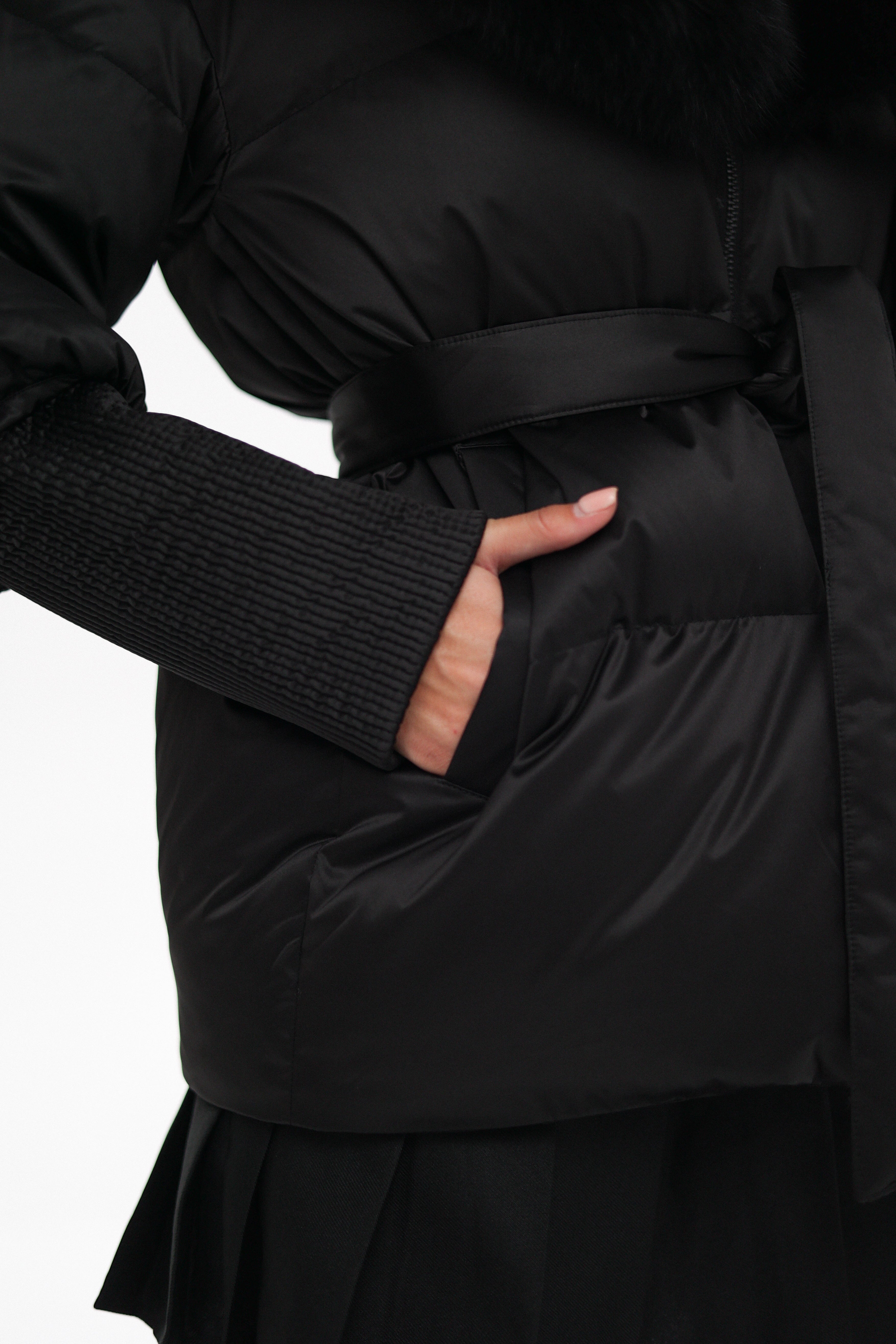 Pre-Order. Re-Stock Ships October 20. Amanda Genuine Fur Trim Down Fill Coat