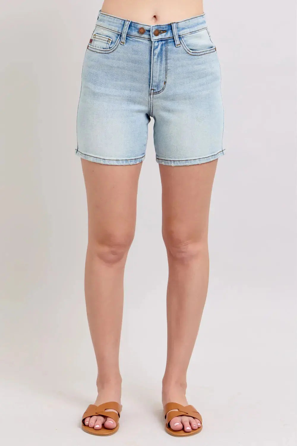 Judy Blue Jeans Plus Size 2 Button Denim Shorts with Pockets