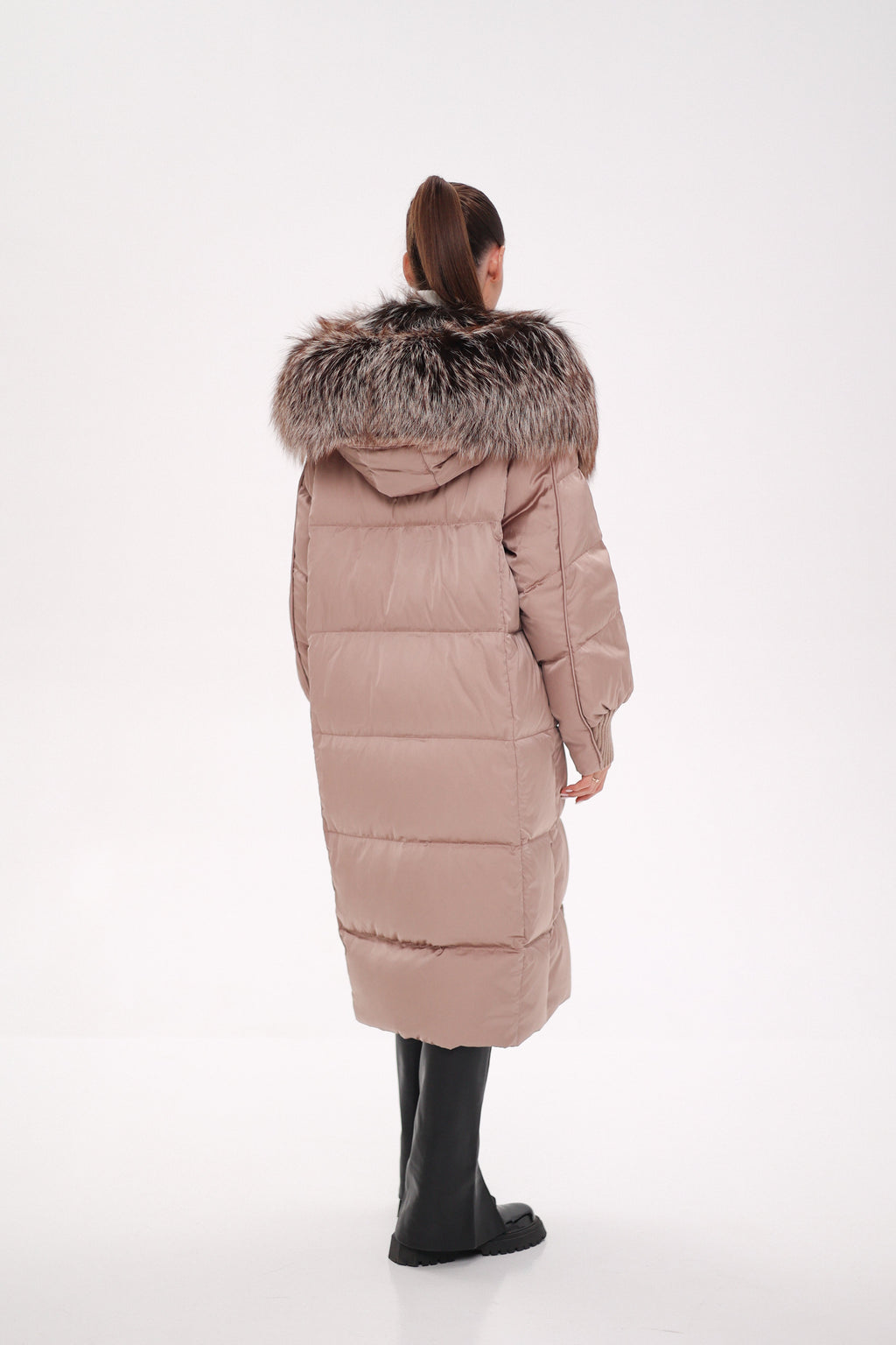 Rei Silver Fox Fully Lined Hood Down Coat in Blush