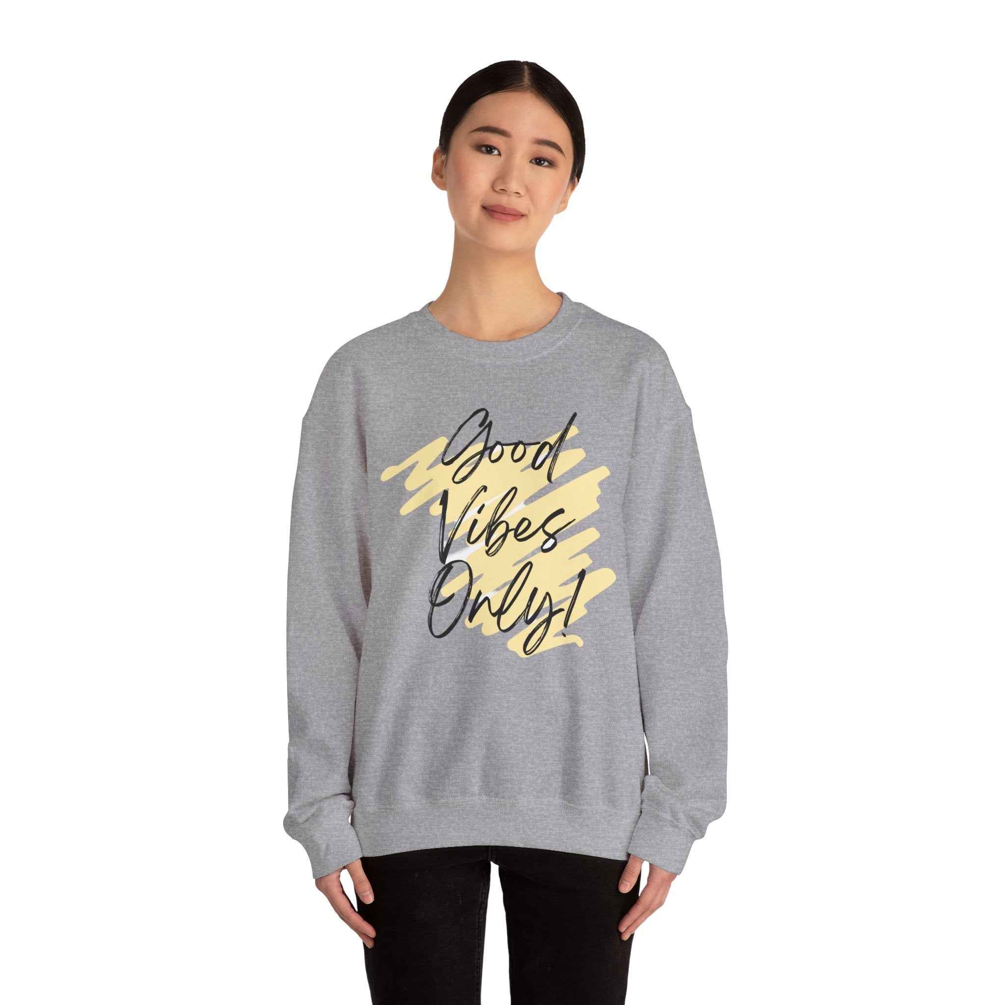 Vibes Phrase Good Vibes Crewneck Women's Top
