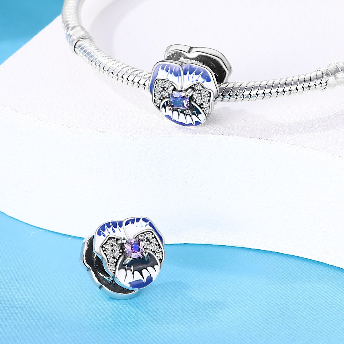Butterfly flower thread safety bead fixing clip buckle string decoration