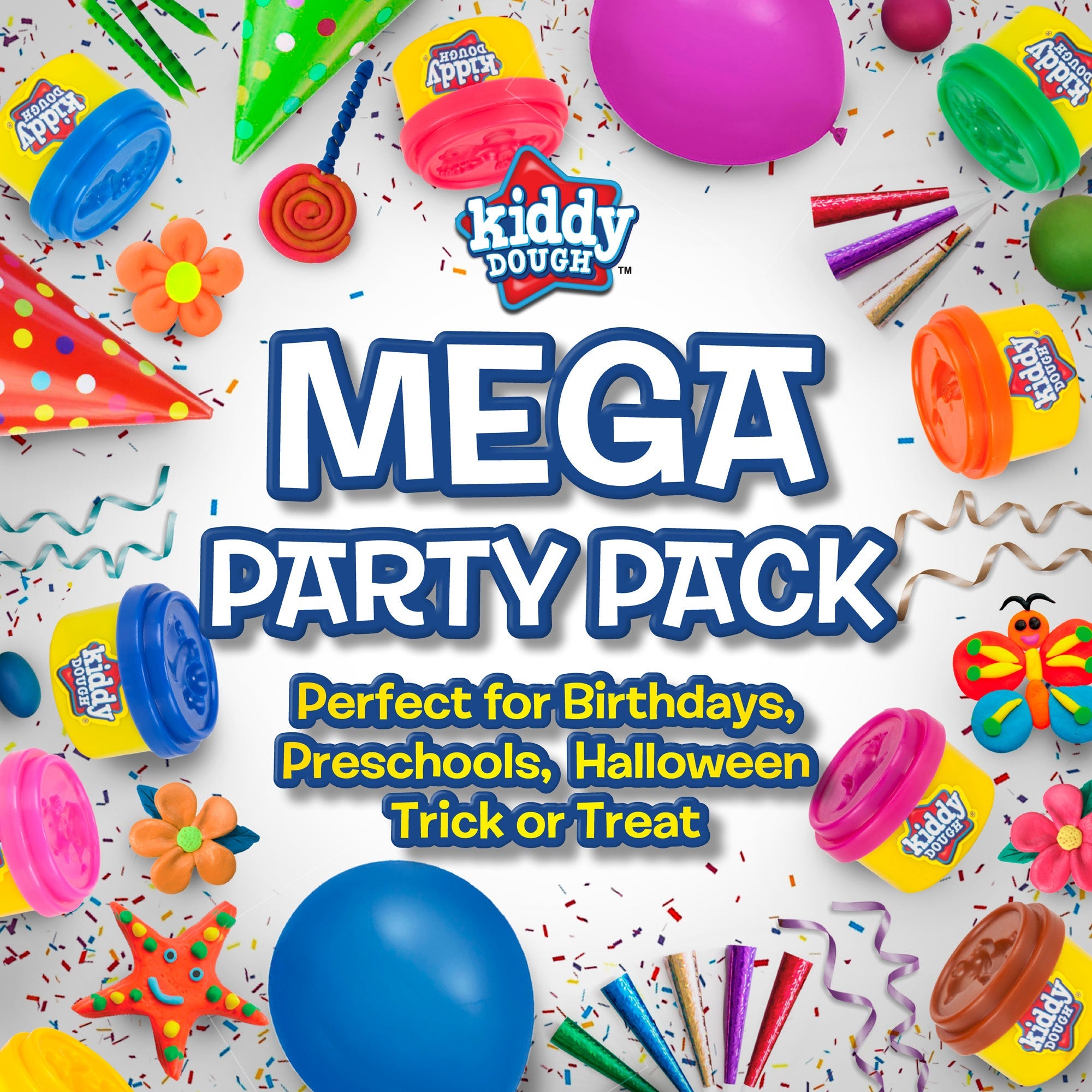 40 Pack Of Party Favors Play Dough + 40 Dough Tools - Bulk Party Pack
