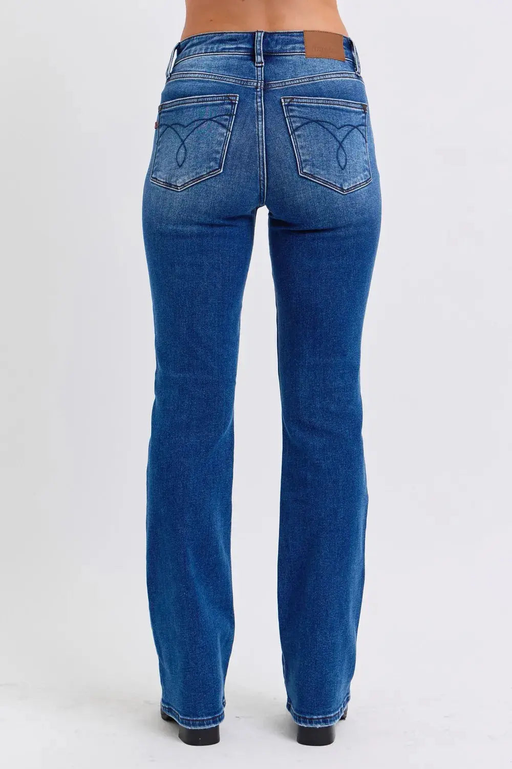 Full Size Run Mid-Rise Bootcut Judy Blue Jeans with Thermal Lining