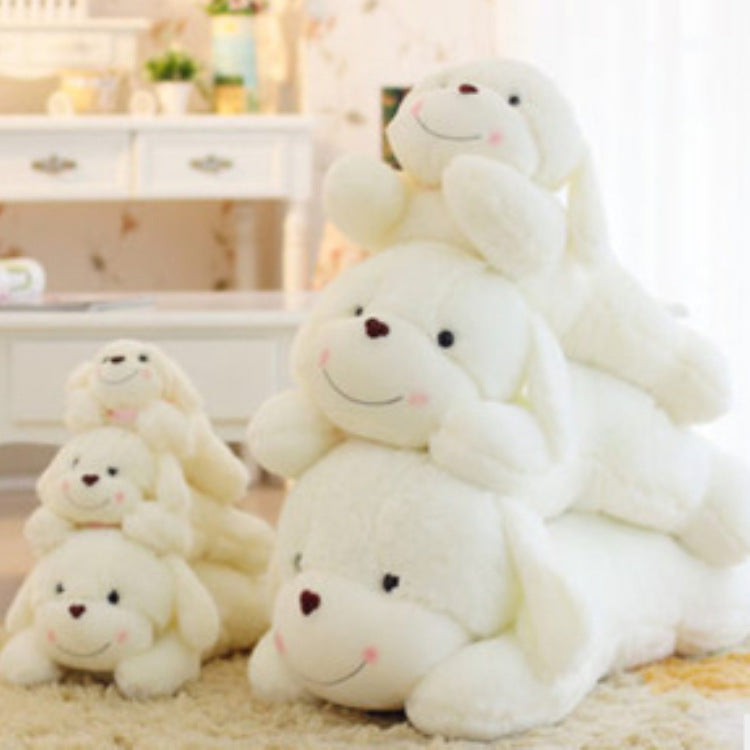 Cute Fragrant Puff Dog Plush Toy with Smiling Face Little White Puff Dog Doll