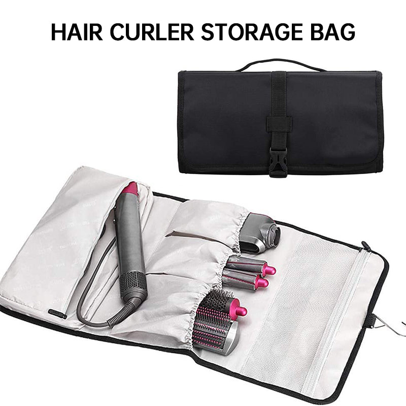 Large - capacity dustproof travel bag for Dyson Pre - Styling Dryer, fits curling barrels.