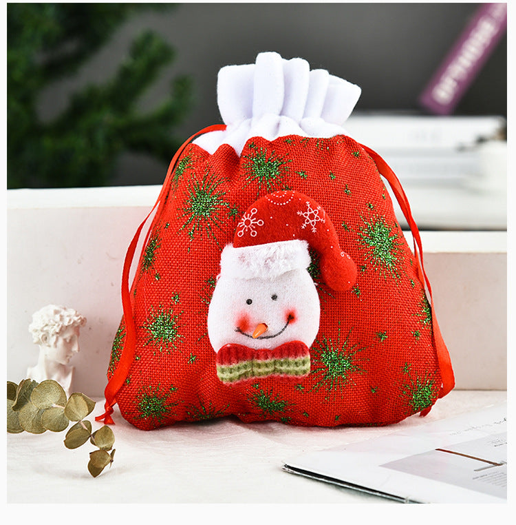 Christmas tote bag gift apple bag Christmas decoration 3D gift bag printed gift bag