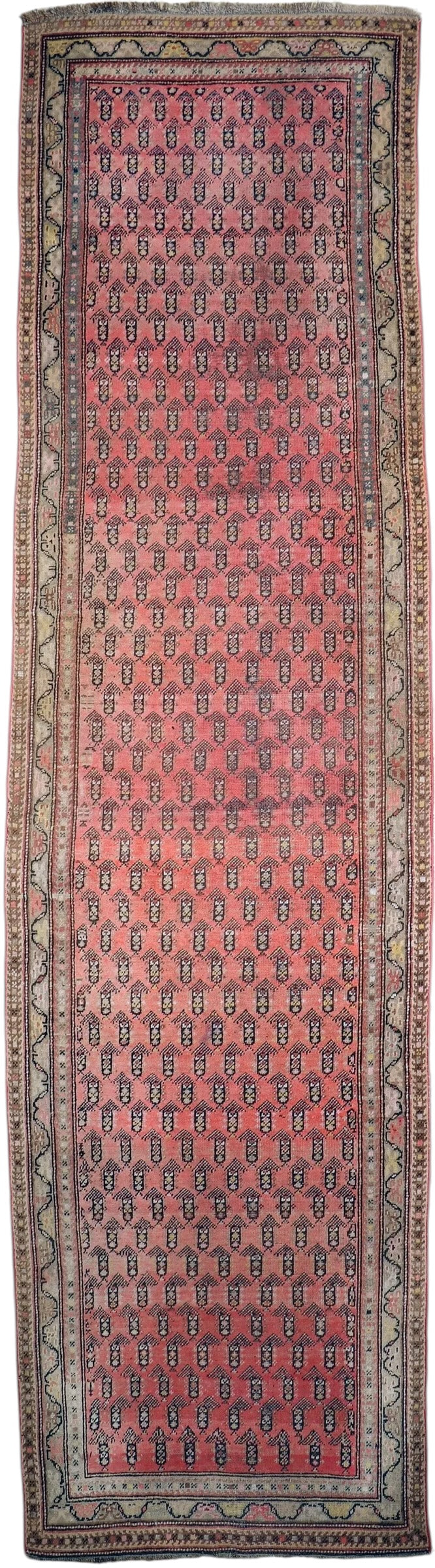 Antique Armenian Karabakh Wool Runner – 3’3” x 12’8” – Hand-Knotted Long Corridor Rug