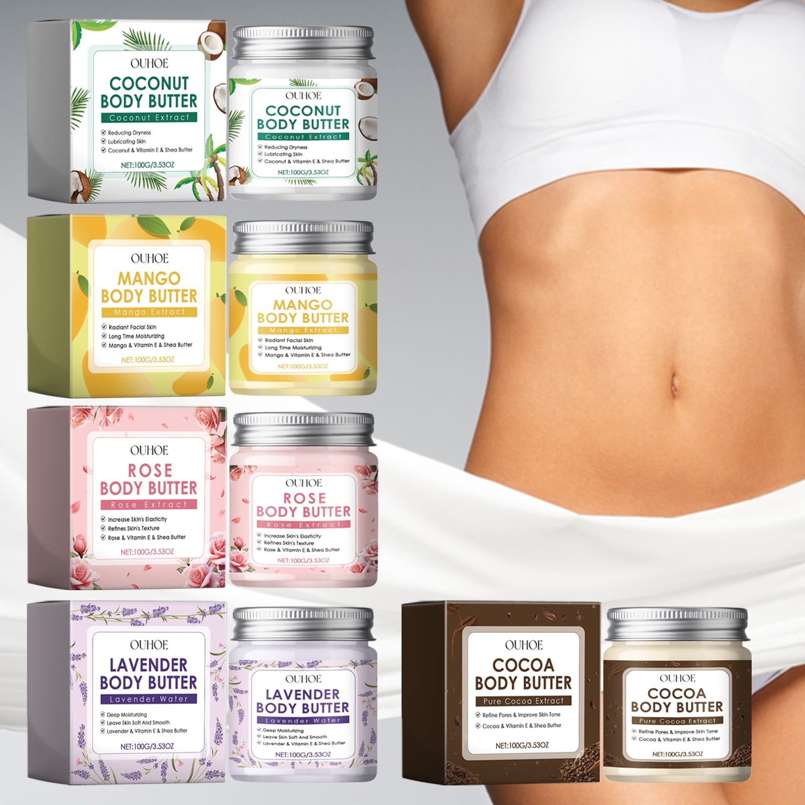 Body Moisturizer Series, Smooth And Delicate Skin Firming Repair Dark Whitening Moisturizing Cream