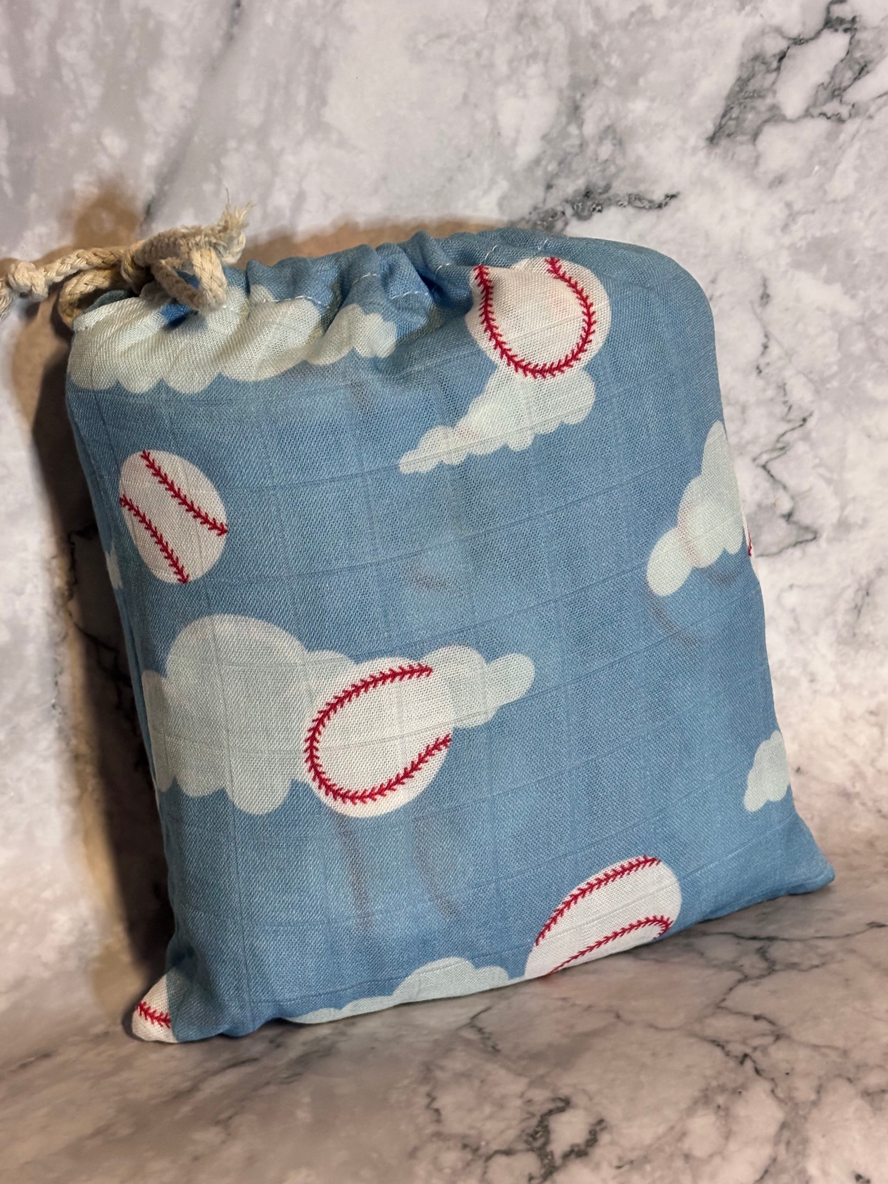 Organic Bamboo Blend Crib Sheet in Baseballs in the Sky