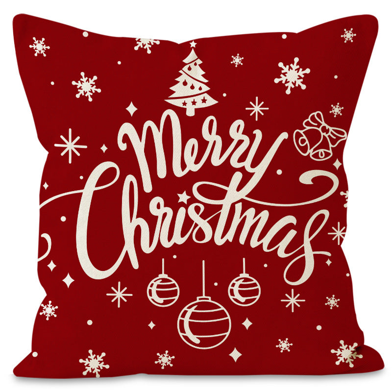 Christmas red ball pillow cover Christmas holiday themed home decoration pillowcase linen waist pillow