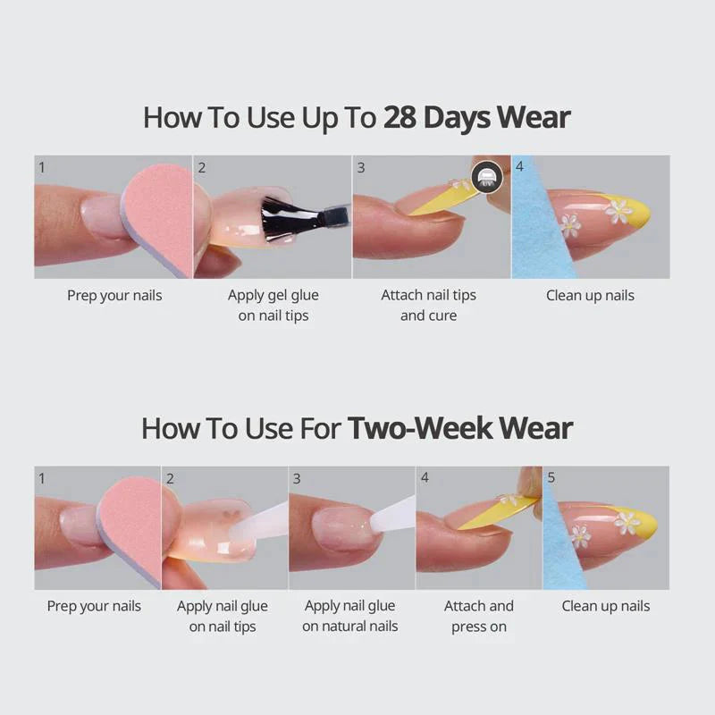 Metallic Petal Square Nails - Press On Nails