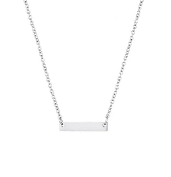 Fine Bar Necklace, Silver-Gold-Rose Gold