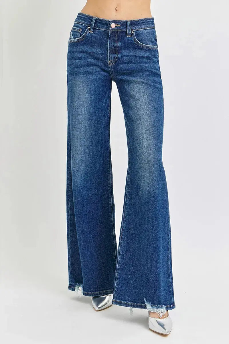 Mid Rise Wide Leg Denim RISEN Jeans in Full & Plus Sizes