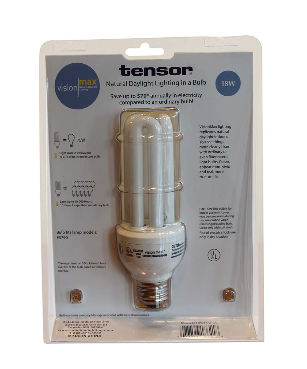 18 Watt Full Spectrum CFL Replacement Bulb (SET OF 6) Standard base by VisionMax