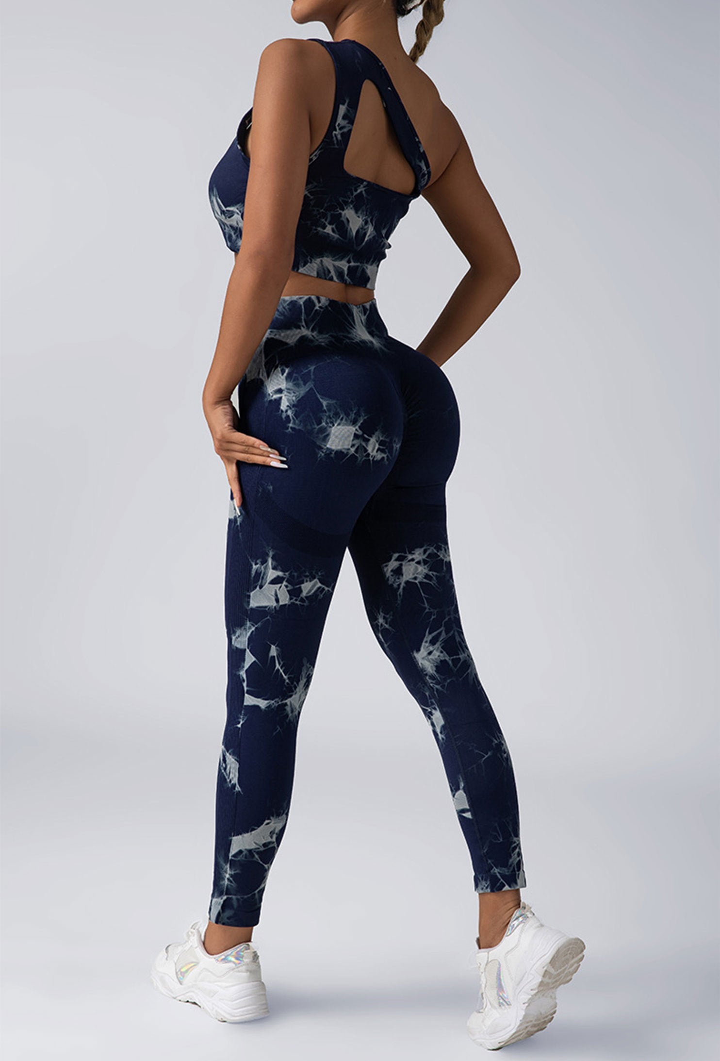 Women Scrunch Workout Leggings Butt Lifting High Waisted Yoga Pants - Seamless Tie Dye Booty Gym Tights