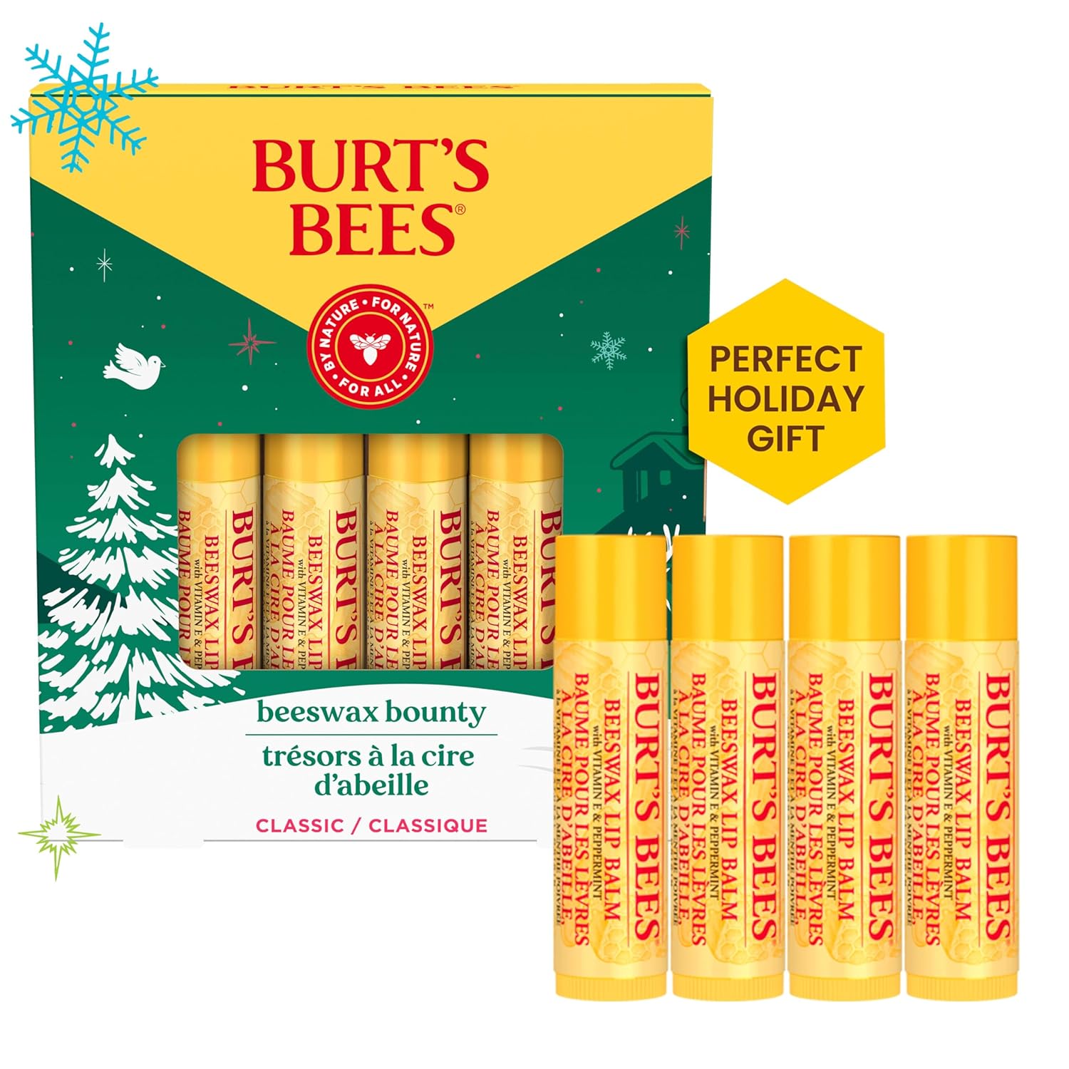 BURT'S BEES Beeswax Bounty Lip Balm (Set 4 Tubes)