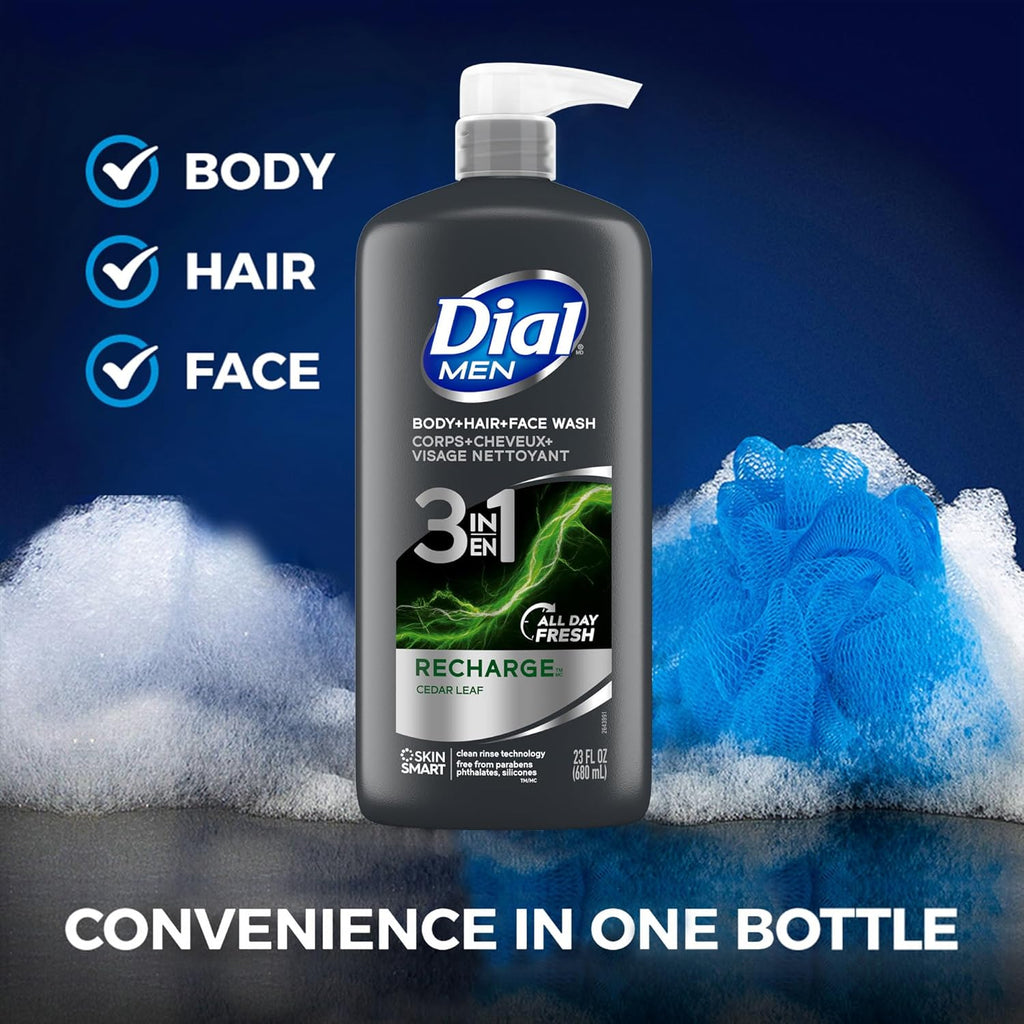 DIAL Recharge 3 In 1 Body + Hair + Face Wash