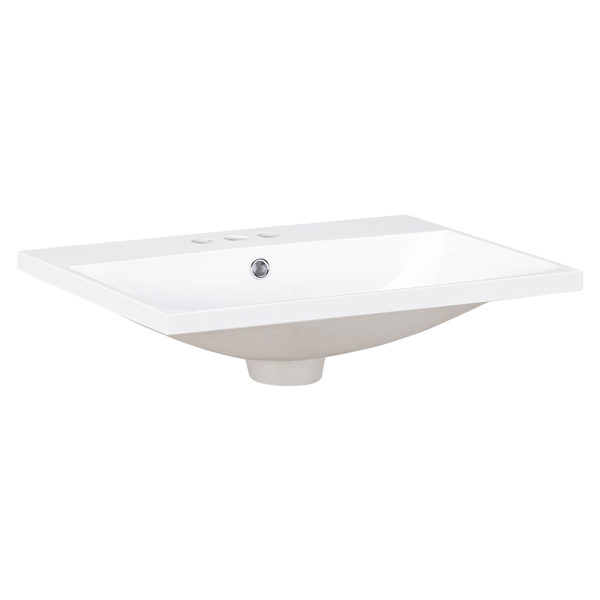 24" Bathroom Vanity Top Only White Basin 3-Faucet Holes  4" Faucet Available Ceramic