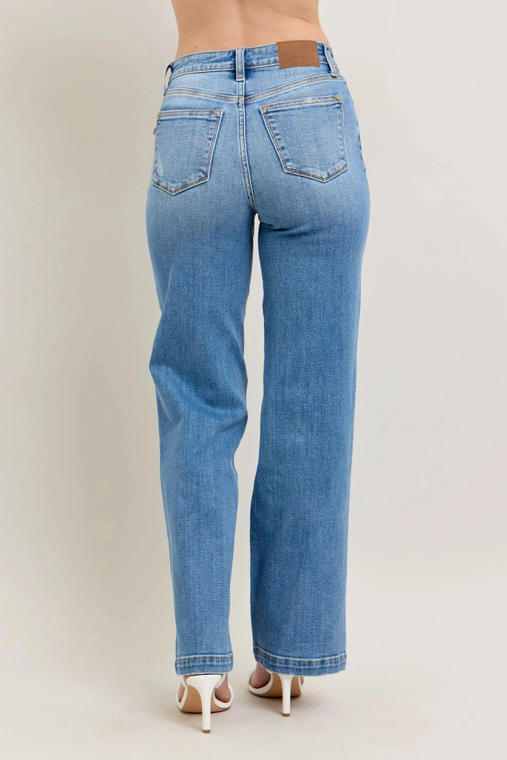 Full Size/Plus Size High Waist Straight Leg Judy Blue Jeans
