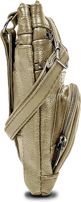 Krediz Genuine Leather Cross Body Handbag - Soft & Durable Crossbody Bags- 3 Sizes Multiple Colors