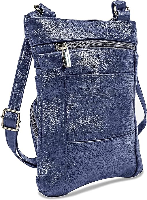 Krediz Genuine Leather Cross Body Handbag - Soft & Durable Crossbody Bags- 3 Sizes Multiple Colors