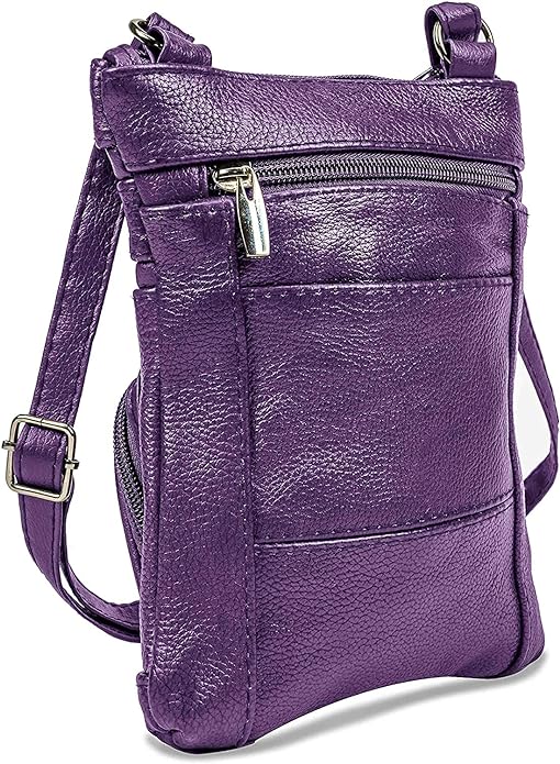 Krediz Genuine Leather Cross Body Handbag - Soft & Durable Crossbody Bags- 3 Sizes Multiple Colors