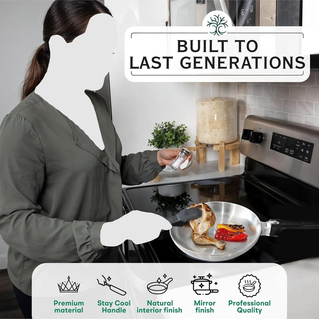 13-Inch Chef Skillet – Quick & Even Heat Distribution – Lightweight Cast Aluminum Frying Pan