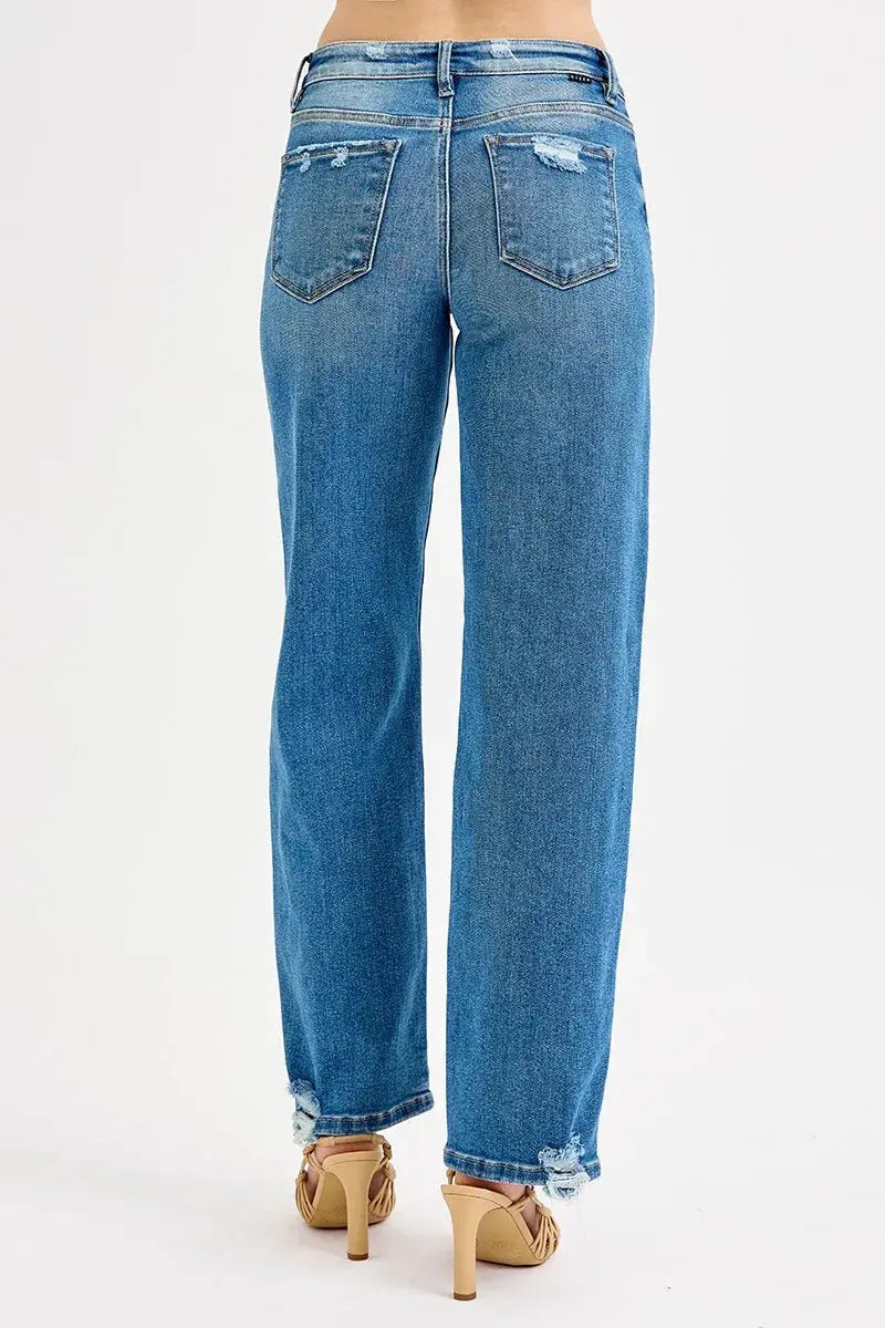 Full Size/Plus Size Mid Rise Baggy RISEN Jeans