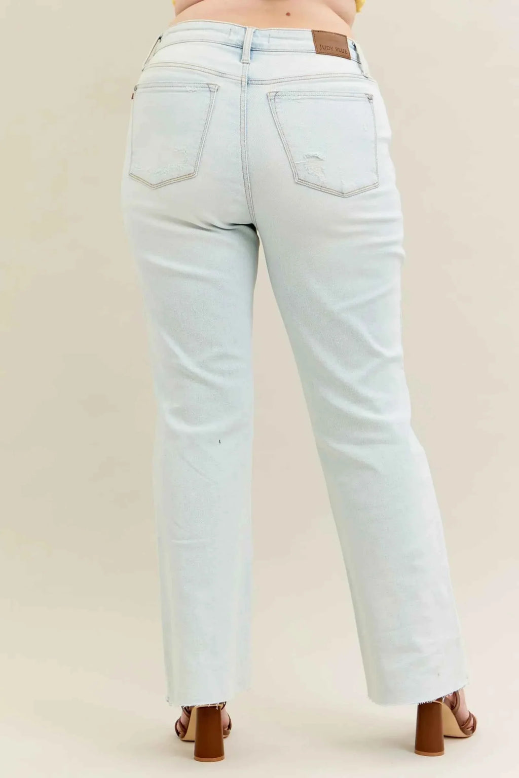 Judy Blue Full Size Destroy & Fray Hem Bootcut Jeans Plus Size Women's Pants