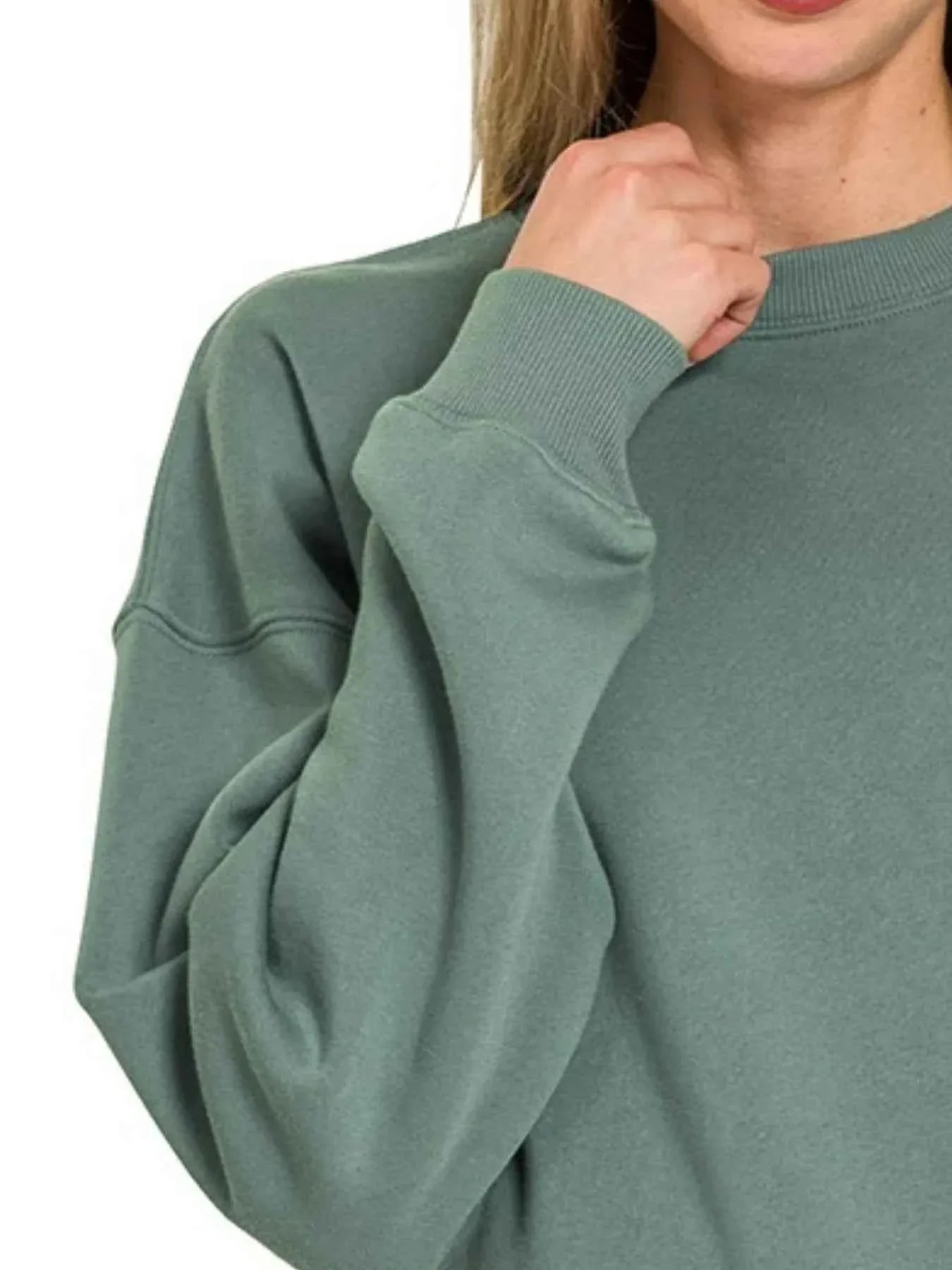 Zenana Fleece Round Neck Sweatshirts Women's Top