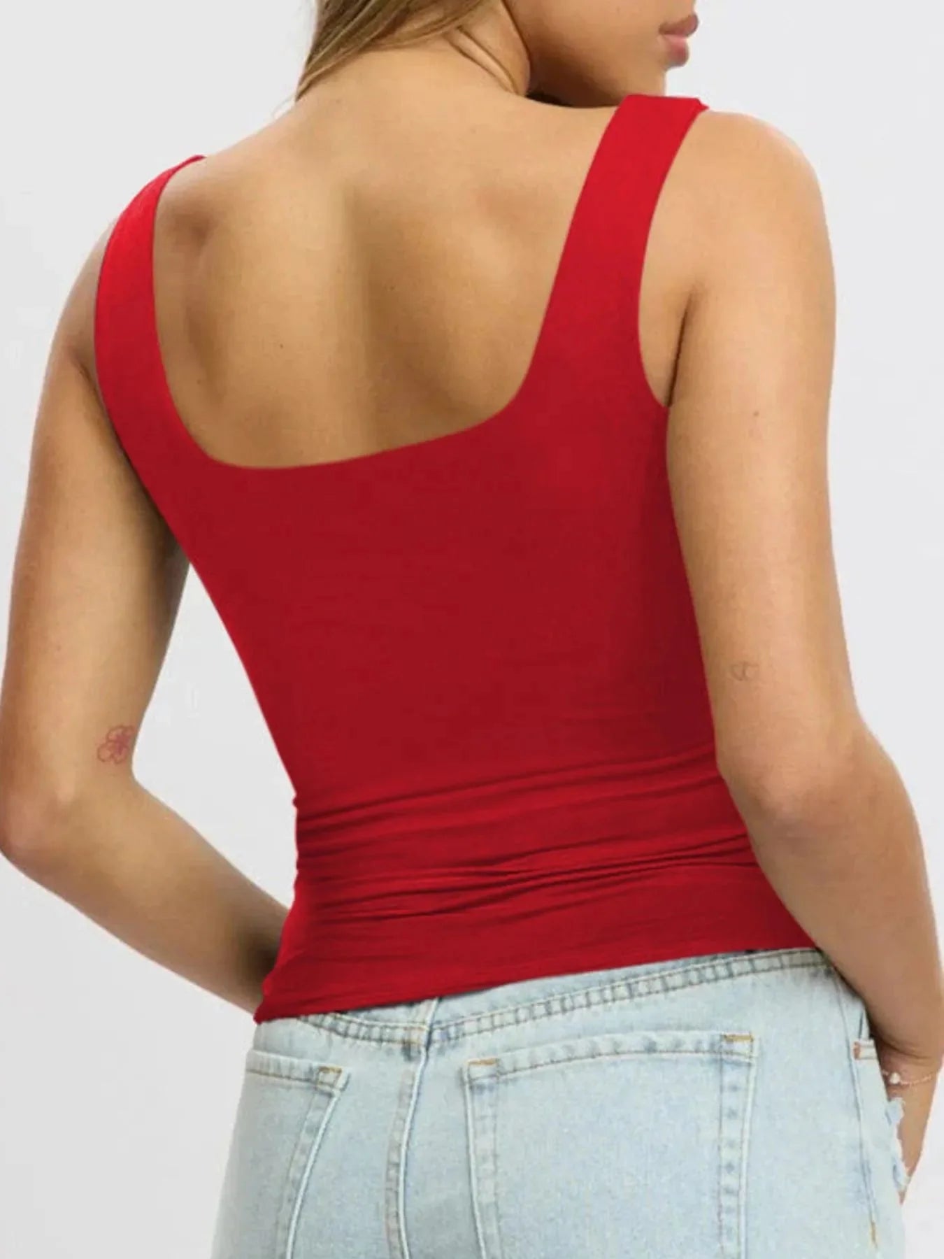Women's Square Neck Wide Strap Tank Top