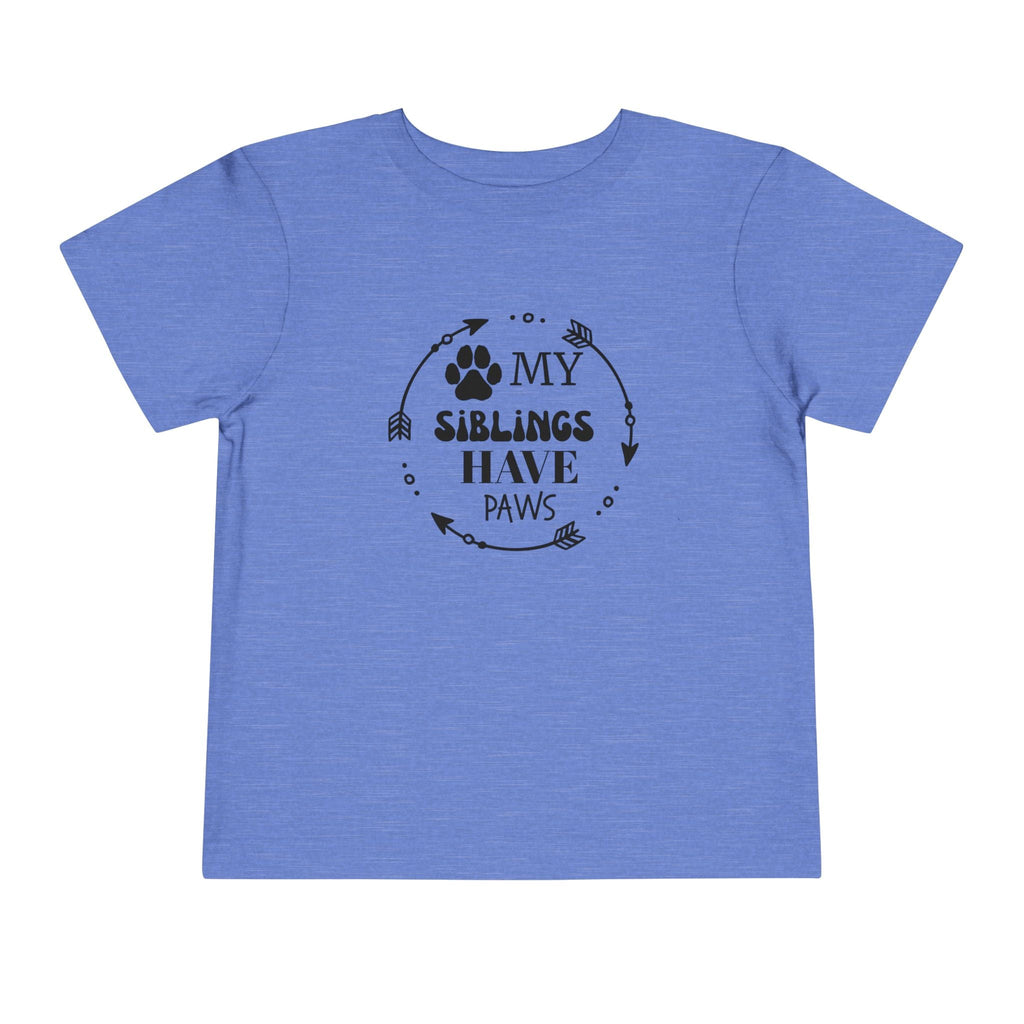 Adorable Toddler Short Sleeve Tee - "My Siblings Have Paws" Pet Lover Gift, Dog/Cat Family Shirt, Cute Kids Apparel for Pet Lovers, [...]
