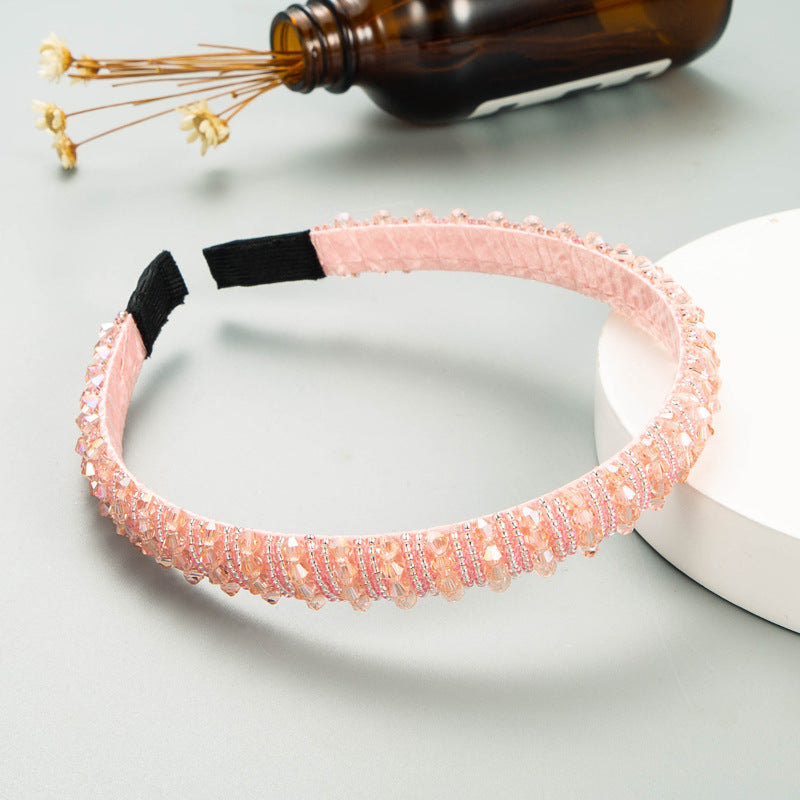Washing Face Hair Band Thin Edge Handmade String Crystal Headband Fashion Hair Accessories Simple Hair Band