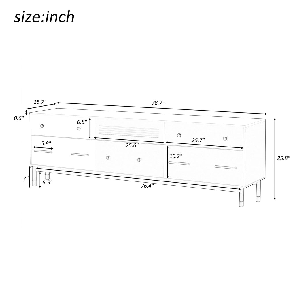 U-Can TV Stand for 75+ Inch TV Entertainment Center TV Media Console Table Modern TV Stand