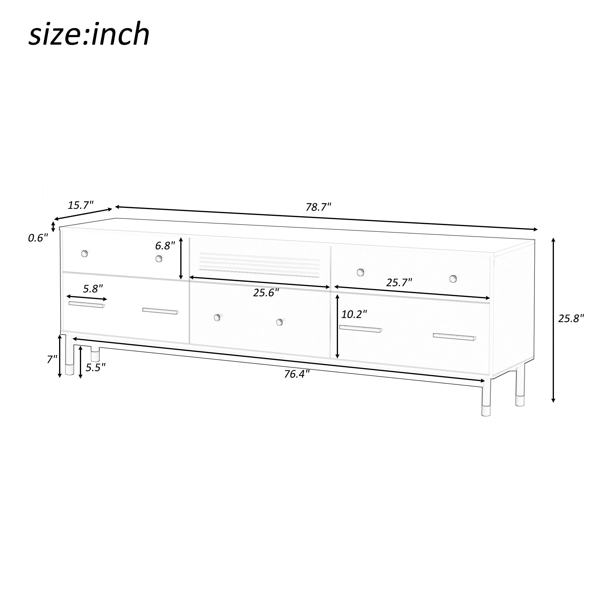 U-Can TV Stand for 75+ Inch TV Entertainment Center TV Media Console Table Modern TV Stand