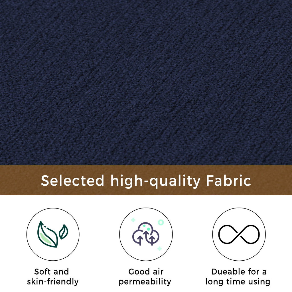65" Mid-Century Modern Linen Fabric Corner Lounge Chair, Upholstered Indoor Chaise Lounge Solid Wood Sofa Bed for Bedroom